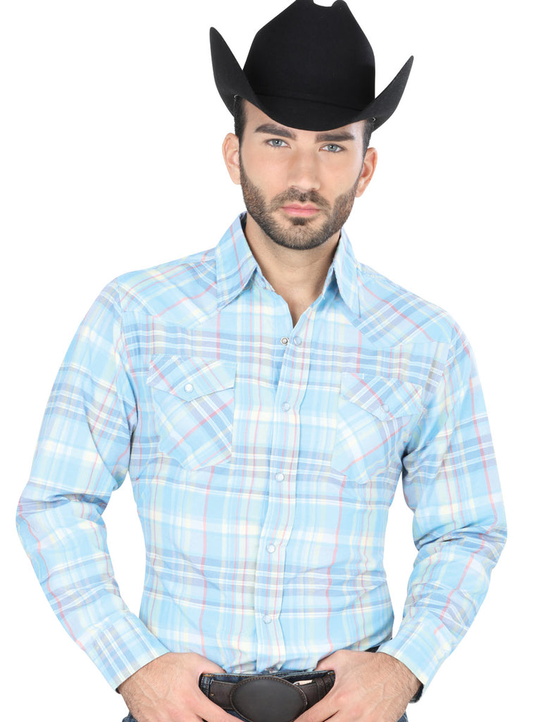 Camisa Vaquera de Hombre El General S2018-5 Manga Larga Casual en 60% Algodón 40% Poliéster Color Azul 41704
