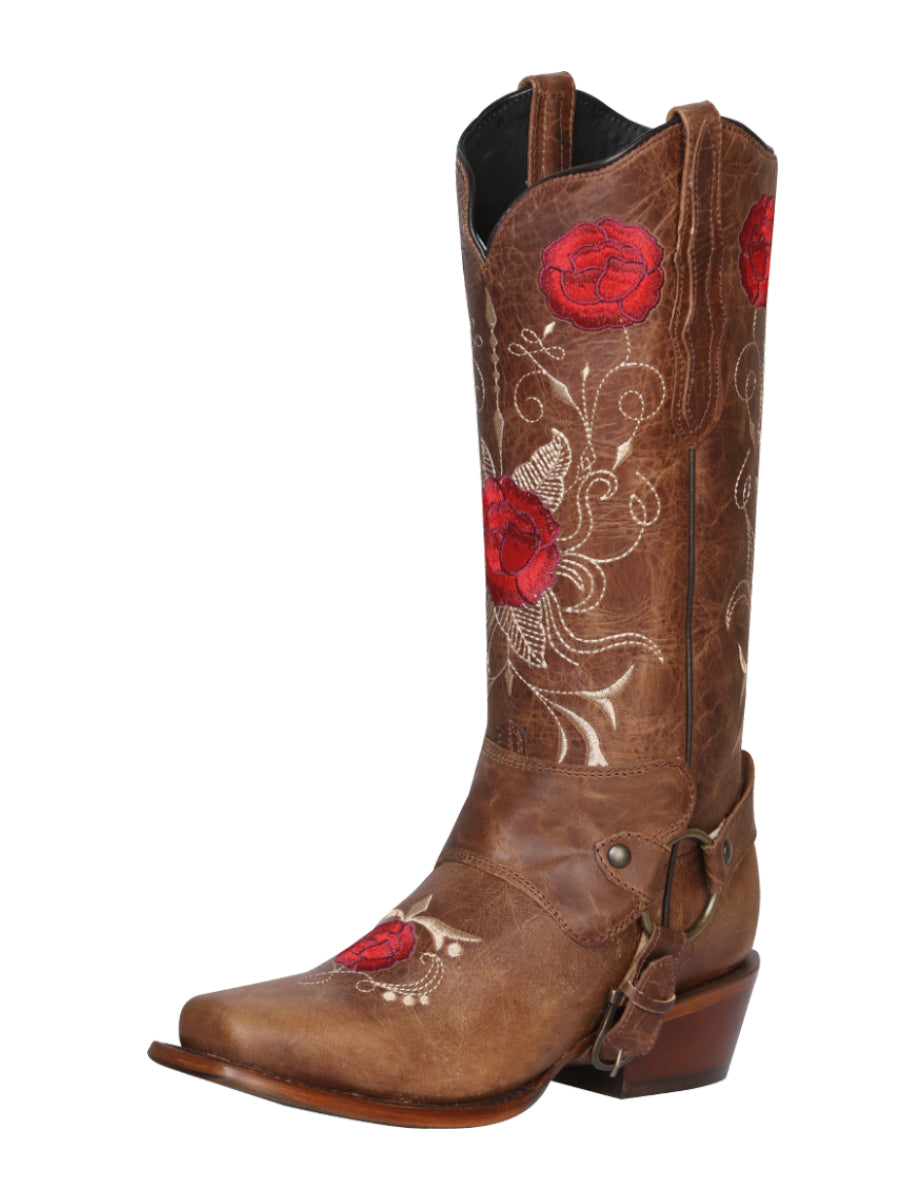 Bota Vaquera Rodeo Mujer El General Piel Westing Bovino Tan - Modelo 41783