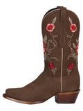 Bota Vaquera Rodeo Mujer El General Piel Nobuck Bovino Camel - Modelo 41784