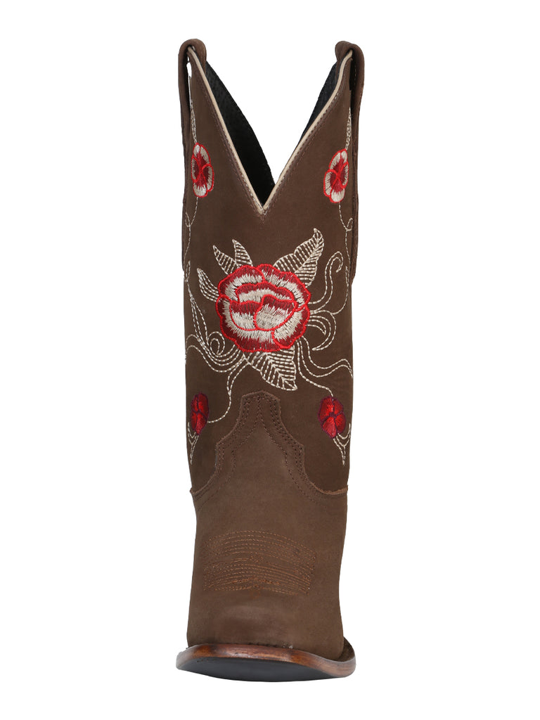 Bota Vaquera de Mujer El General Rodeo en Piel Bovino Nobuck Color Camel 41784