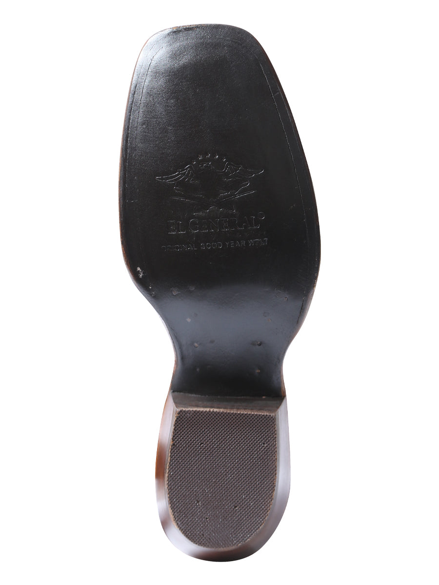 Bota Vaquera de Mujer El General Rodeo en Piel Crazy Color Chocolate 41785