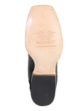 Bota Vaquera Rodeo Hombre El General Piel Bovino Grabado Tejido Negro - Modelo 41790