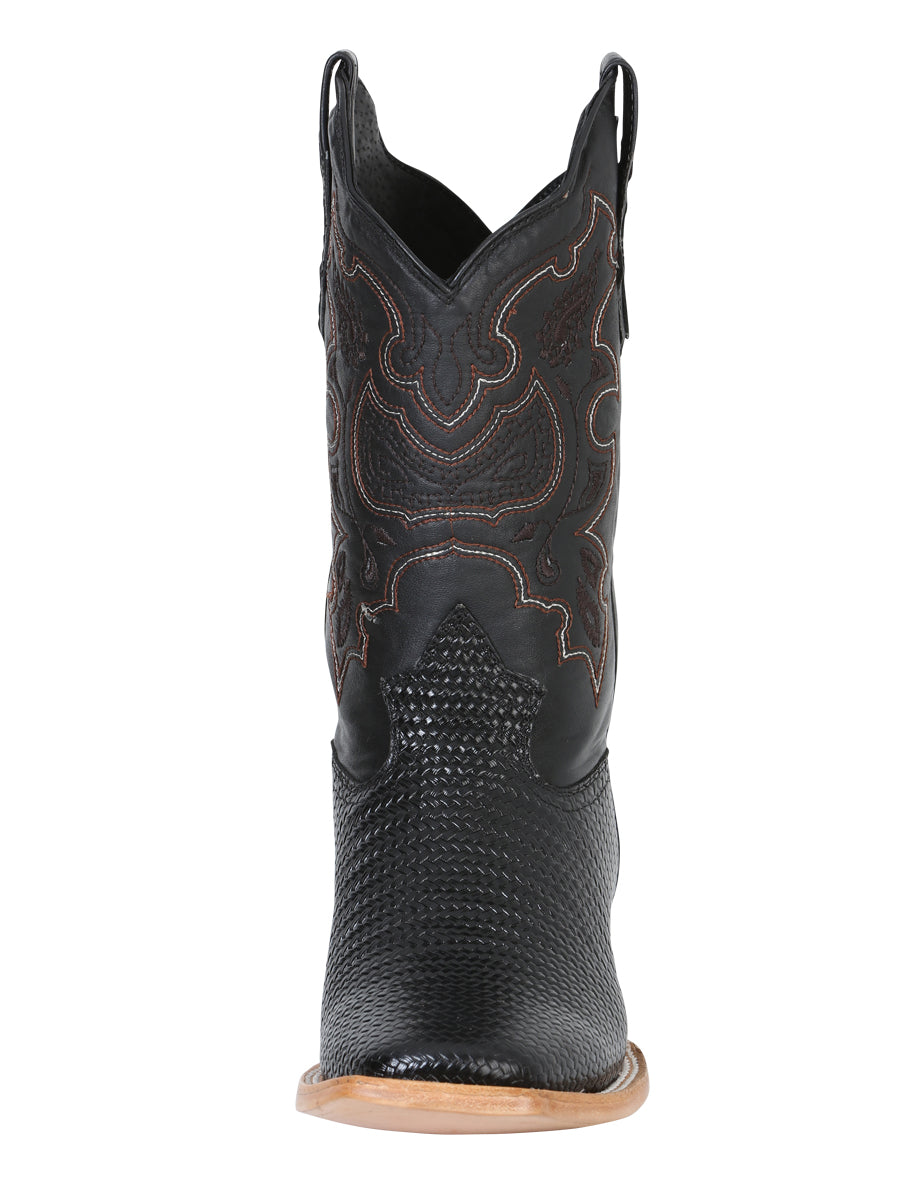 Bota Vaquera de Hombre El General Rodeo en Piel Color Negro 41790