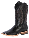 Bota Vaquera Rodeo Hombre El General Piel Bovino Grabado Tejido Negro - Modelo 41790