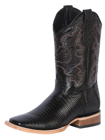 el General Caballero Rodeo Bota - Embossed Woven Piel - Negro 41790
