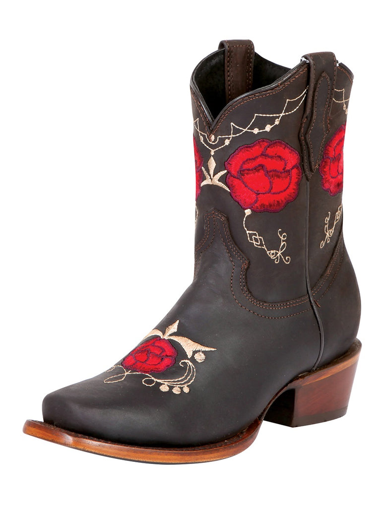 Bota Vaquera de Mujer El General Rodeo en Piel Crazy Color Chocolate 41832