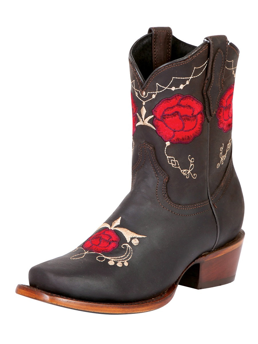 Bota Vaquera Rodeo Mujer El General Piel Crazy Bovino Chocolate - Modelo 41832