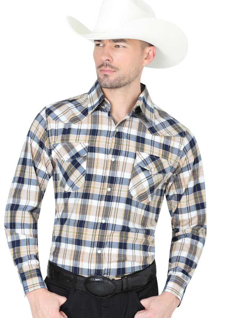 Camisa Vaquera de Hombre El General R2018-8 Manga Larga Casual en 60% Algodón 40% Poliéster Color Gris 41979