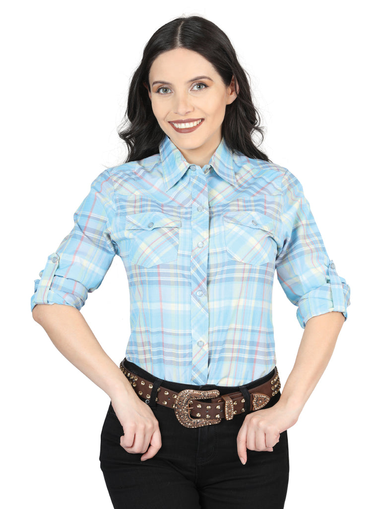 Camisa Vaquera de Mujer El General WR2018-5 Manga Larga Casual en 60% Algodón 40% Poliéster Color Azul 41980