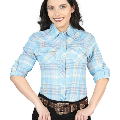 Camisa Vaquera de Mujer El General WR2018-5 Manga Larga Casual en 60% Algodón 40% Poliéster Color Azul 41980