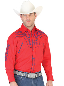 Camisa Vaquera M/ Larga El General 2019-61 55% Algodón 45%Polyester Rojo 42340