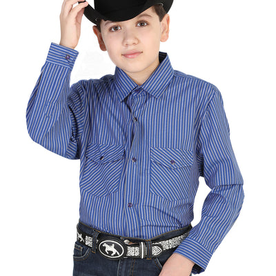 Camisa Vaquera de Niño El General 2019-65 en 55% Algodón 45% Poliéster Color Azul Marino 42455