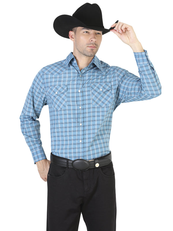Camisa Vaquera de Hombre El General 2019-71 Manga Larga Casual en 55% Algodón 45% Poliéster Color Gris 42461