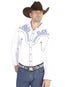 Camisa Vaquera Bordada/O El General 2019-81 55% Algodón 45%Polyester Blanca 42473