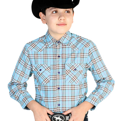 Camisa Vaquera de Niño El General 2019-98 Casual en 55% Algodón 45% Poliéster Color Azul Claro 42500