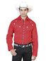 Camisa Vaquera Bordada/O El General 2019-103 55% Algodón 45%Polyester Roja 42509