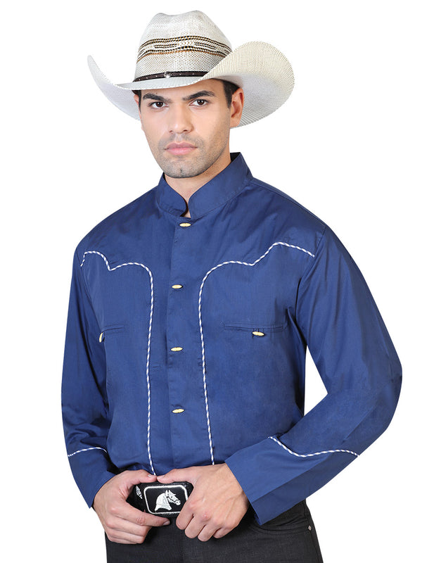 Camisa Charra El General 2019-107 55% Algodón 45%Poliéster Azul Marino 42532