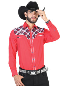 Camisa Vaquera Combinada El General 2019-108 55% Algodón 45%Polyester Roja 42537