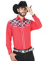 Camisa Vaquera Combinada El General 2019-108 55% Algodón 45%Polyester Roja 42537