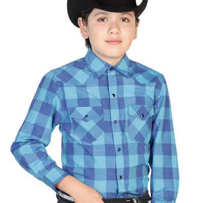 Camisa Vaquera de Niño El General 2019-119 en 55% Algodón 45% Poliéster Color Azul 42560
