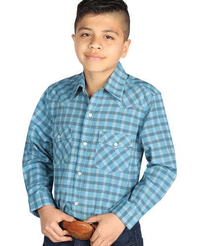 Camisa Vaquera Para Nino El General 2019-151 55% Algodón 45%Polyester Azul/Blanco 42615