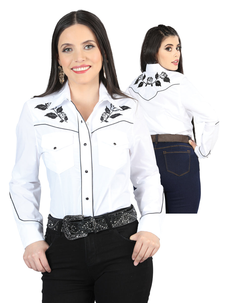 Dama Blanco Bordado Camisa 42970