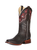 Bota Vaquera Rodeo Mujer El General Piel Crazy Bovino Chocolate - Modelo 42981