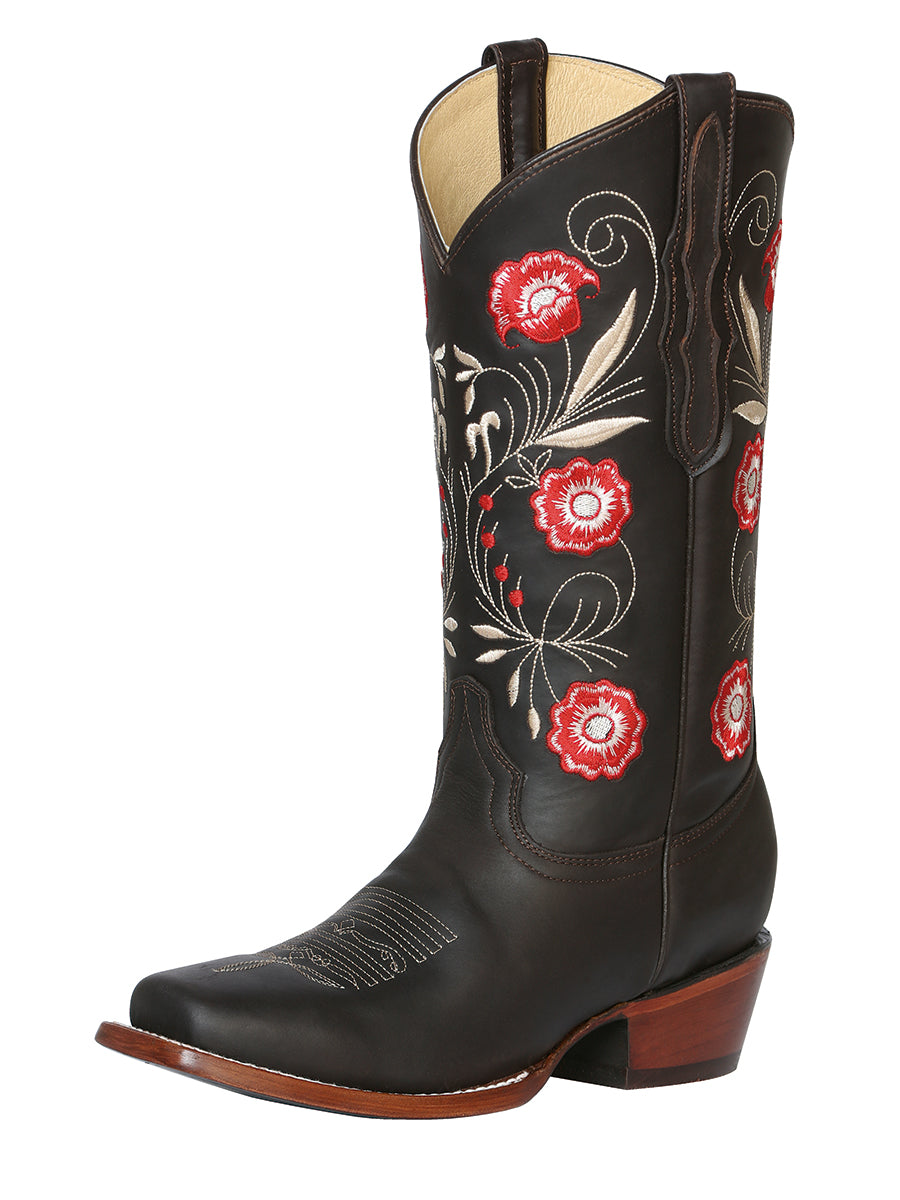 Bota Vaquera Rodeo Mujer El General Piel Crazy Bovino Chocolate - Modelo 42982