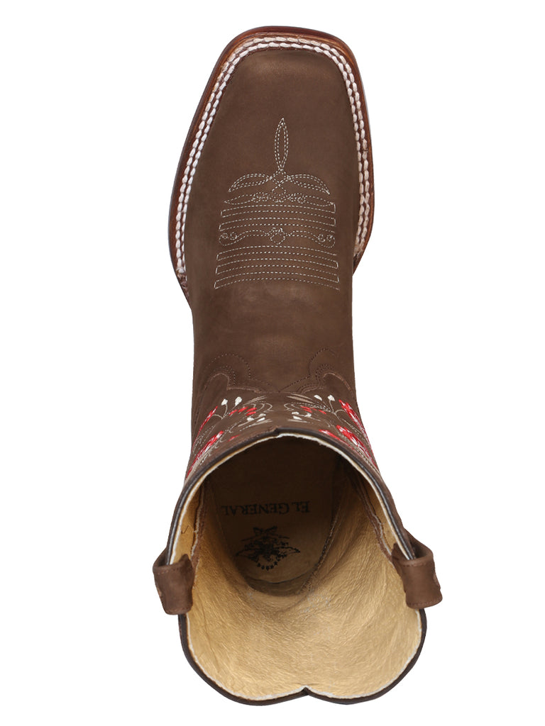 Bota Vaquera de Mujer El General Rodeo en Piel Bovino Nobuck Color Camel 42984