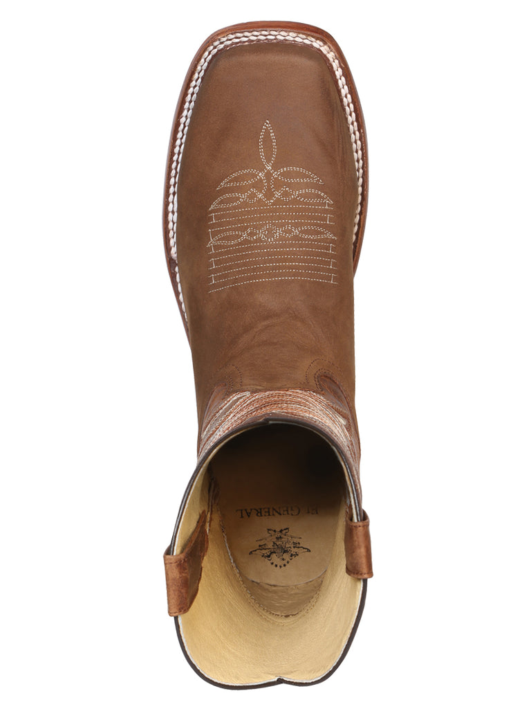 Bota Vaquera de Hombre El General Rodeo en Piel Bovino Crazy Color Tan 42993