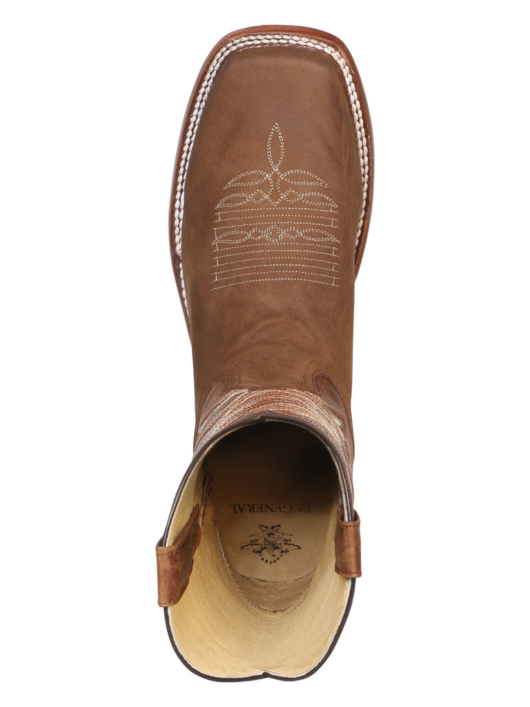 Bota Vaquera de Hombre El General Rodeo en Piel Bovino Crazy Color Tan 42993