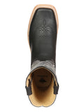 Bota Vaquera Rodeo Hombre El General Piel Crazy Bovino Negro - Modelo 42994