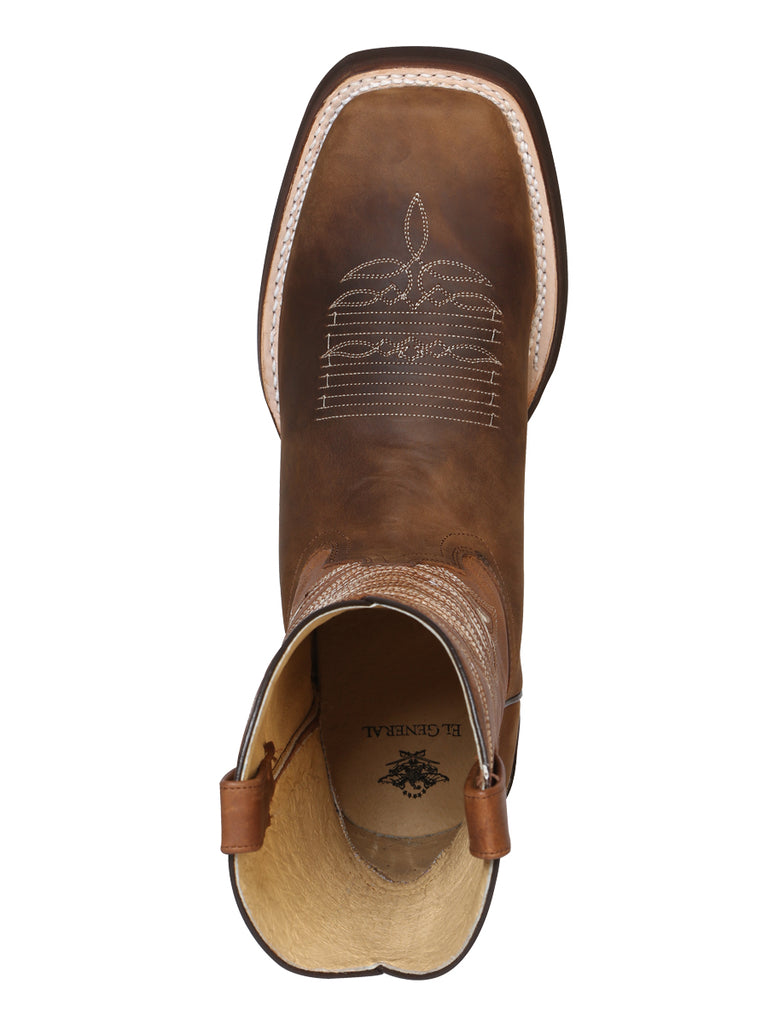 Bota Vaquera de Hombre El General Rodeo en Piel Bovino Crazy Color Tan 43001