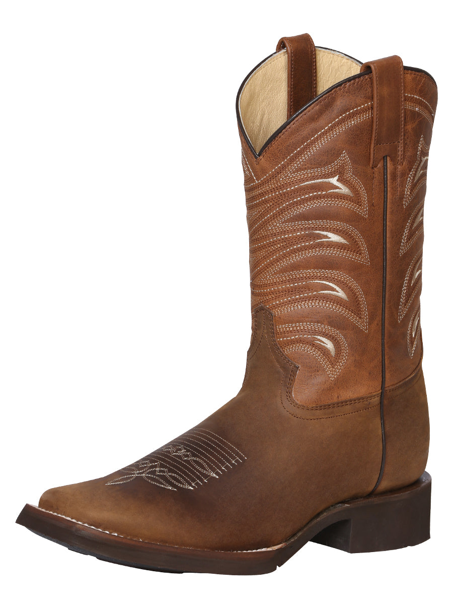 Bota Vaquera de Hombre El General Rodeo en Piel Bovino Crazy Color Tan 43001