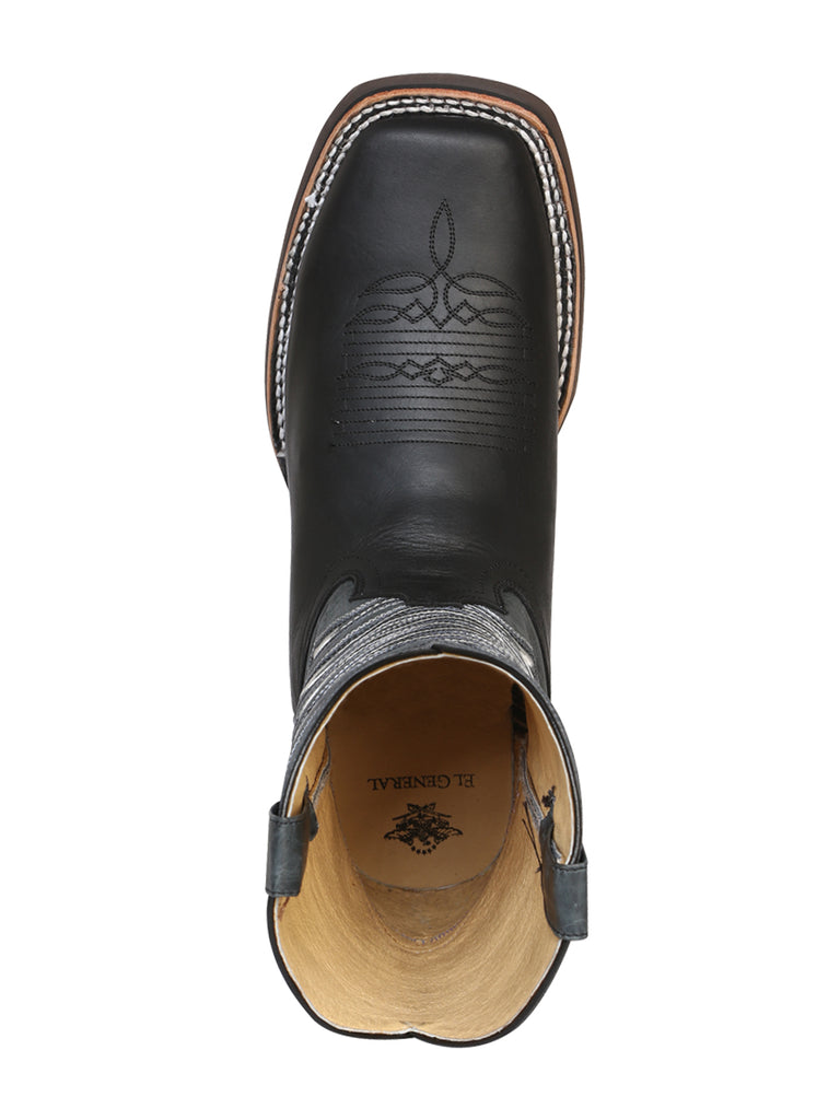 Bota Vaquera de Hombre El General Rodeo en Piel Bovino Crazy Color Negro 43002