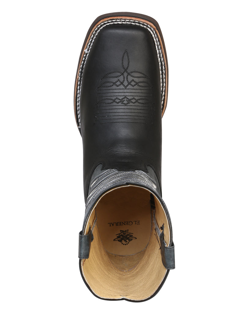 Bota Vaquera de Hombre El General Rodeo en Piel Bovino Crazy Color Negro 43002