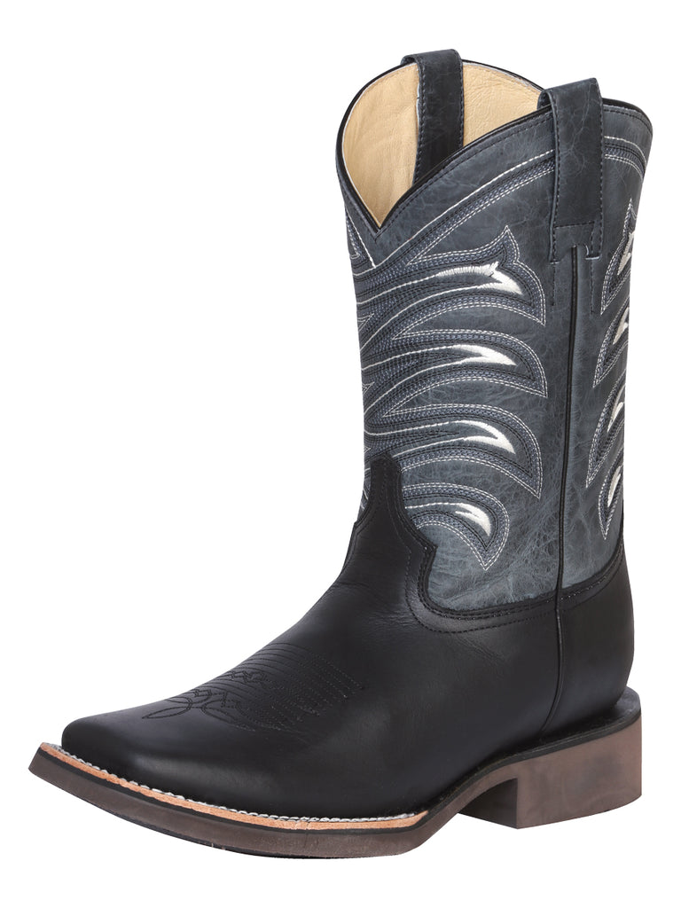 Bota Vaquera de Hombre El General Rodeo en Piel Bovino Crazy Color Negro 43002