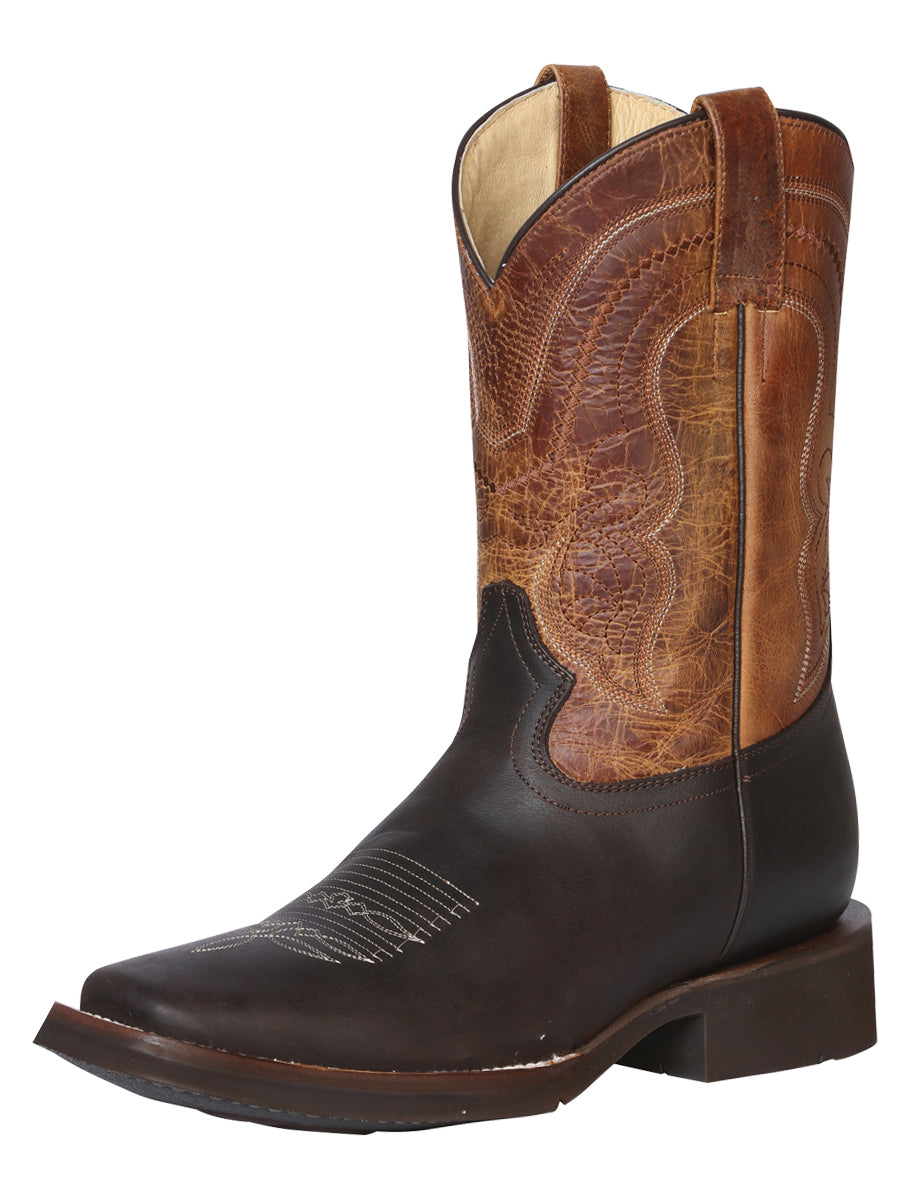 Bota Vaquera de Hombre El General Rodeo en Piel Bovino Crazy Color Chocolate 43004