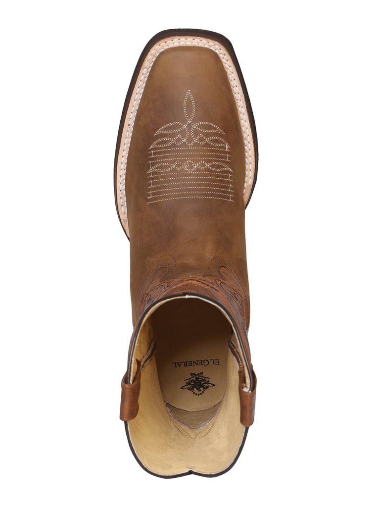 Bota Vaquera de Hombre El General Rodeo en Piel Bovino Crazy Color Tan 43005