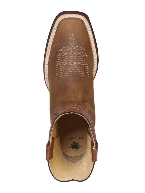 Bota Vaquera de Hombre El General Rodeo en Piel Bovino Crazy Color Tan 43005