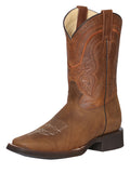 Bota Vaquera Rodeo Hombre El General Piel Crazy Bovino Tan - Modelo 43005