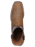 Bota Vaquera Rodeo Hombre El General Piel Crazy Bovino Tan - Modelo 43007