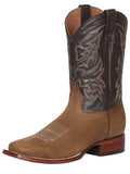Bota Vaquera Rodeo Hombre El General Piel Crazy Bovino Tan - Modelo 43007