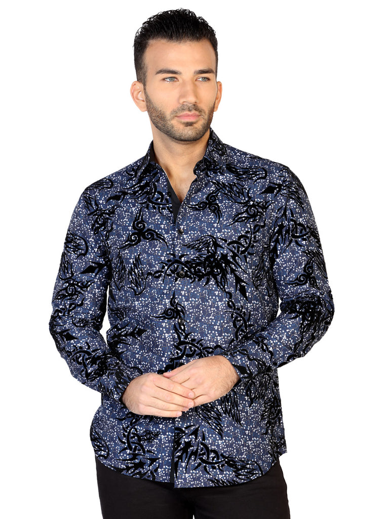 Camisa Vaquera de Hombre El General FL-03 Casual en 100% MODAL Color Azul Marino 43135