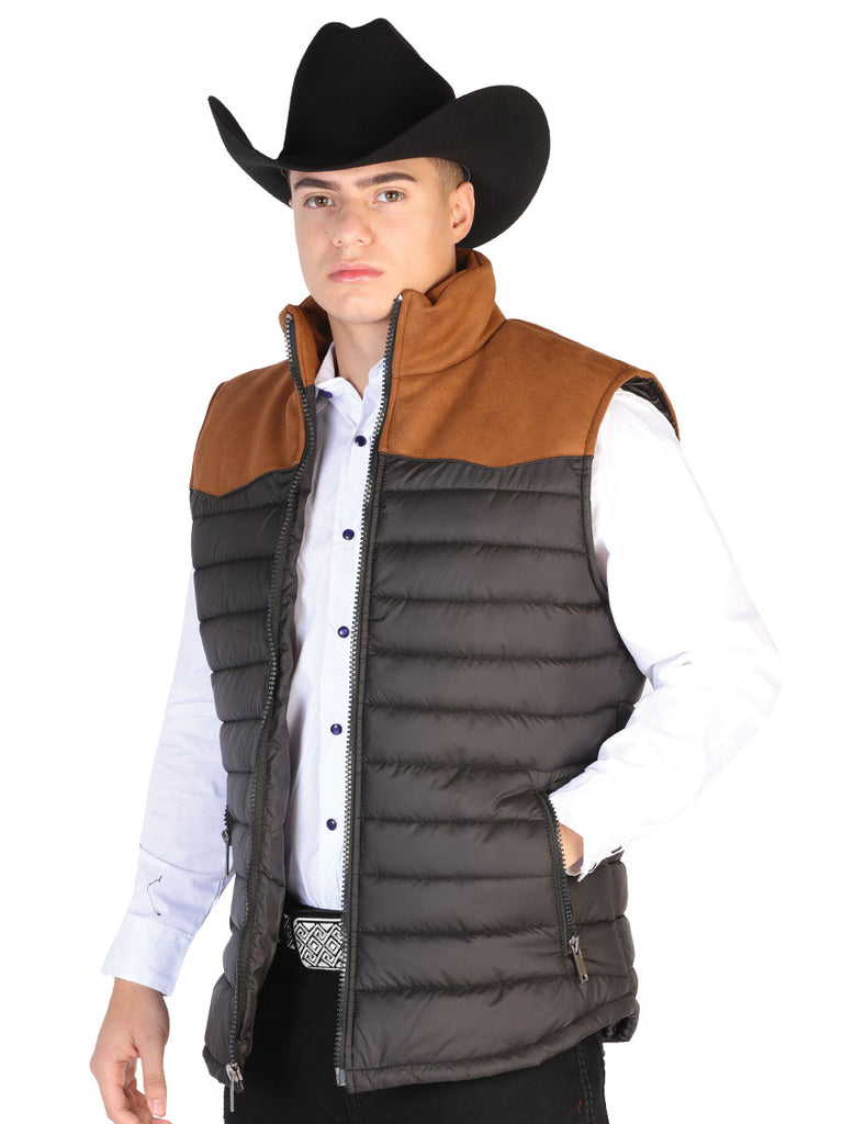 Chaleco de Hombre El General NO.7 en 100% Poliéster Color Negro/Tan 43315