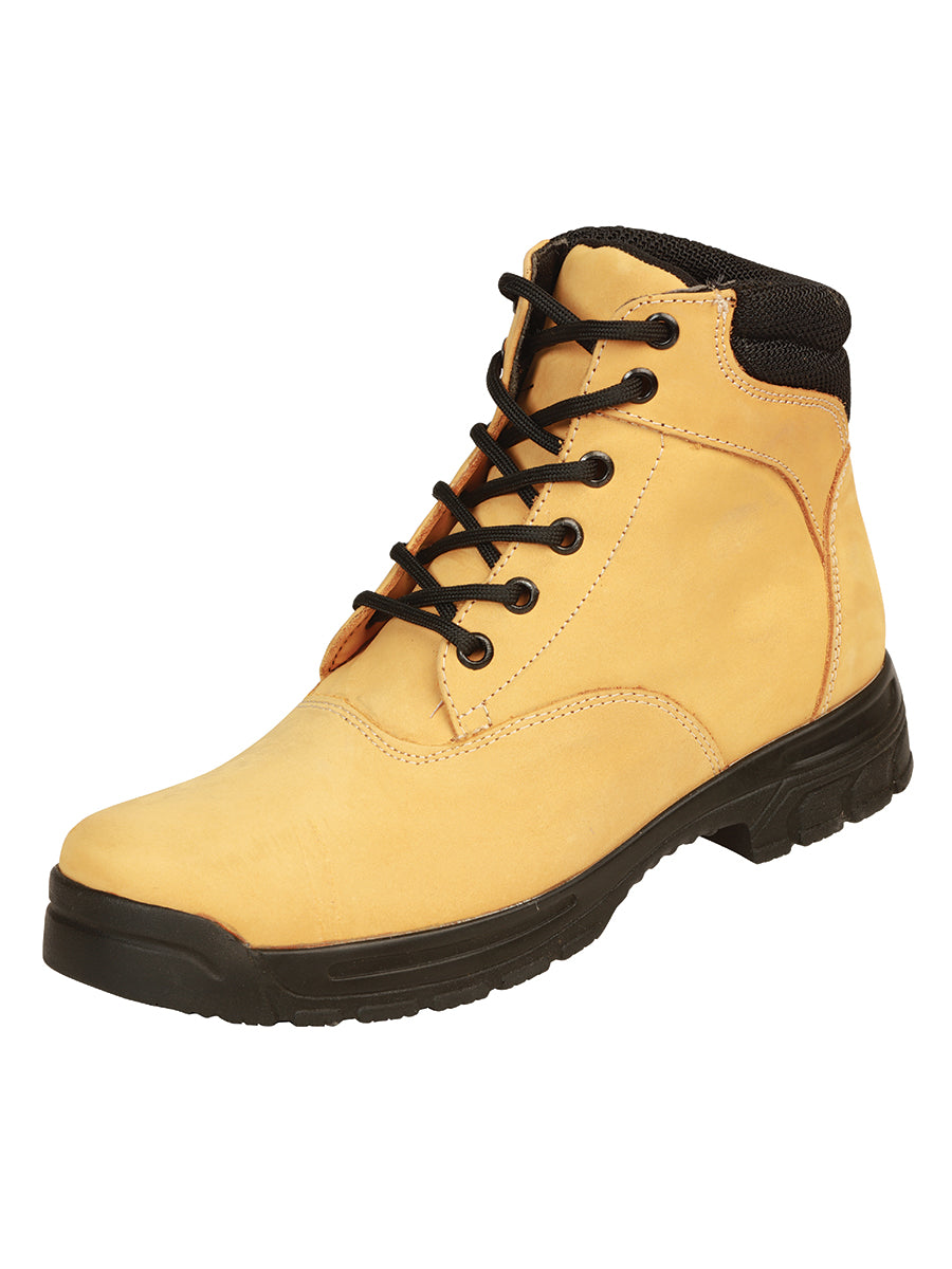 Botín Vaquero con Agujetas Mujer El General Piel Nobuck Bovino Miel - Modelo 43350