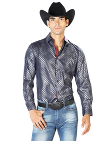 Azul Marino Casual Manga Larga Camisa 43573