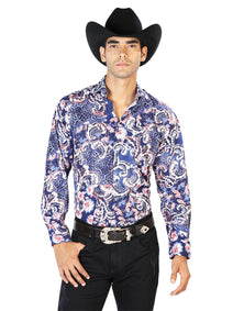 Azul Marino Azul Casual Manga Larga Camisa 43577