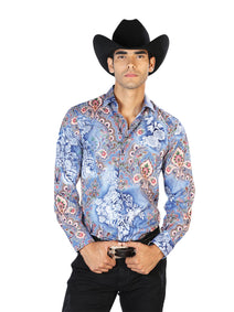 Azul Casual Manga Larga Camisa 43582