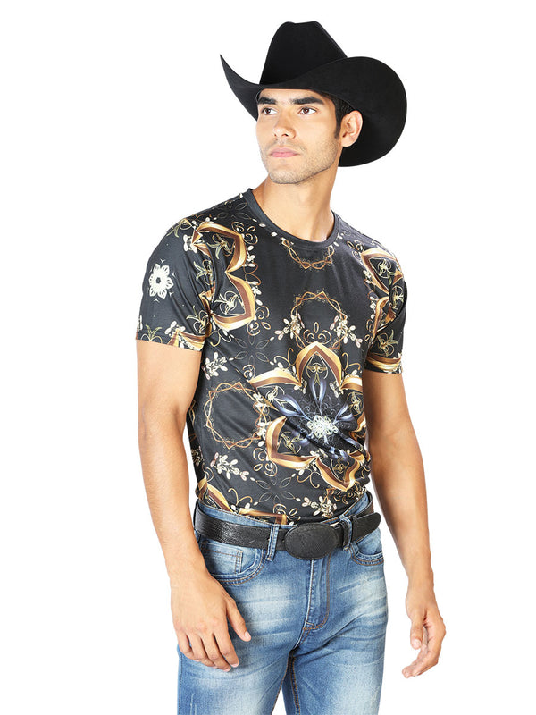 T-Shirt S/SLEEVE El Señor de los Cielos WH-060 97% Polyester 3% Spandex BLACK/GOLD 43603